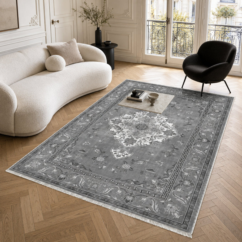 Tapis Classique Gris Lavable Lorena, vue 3