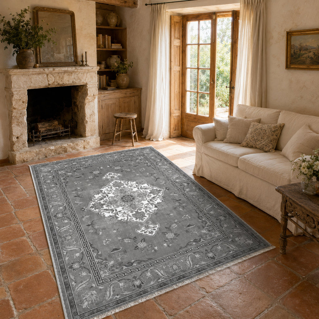 Tapis Classique Gris Lavable Lorena, vue 4