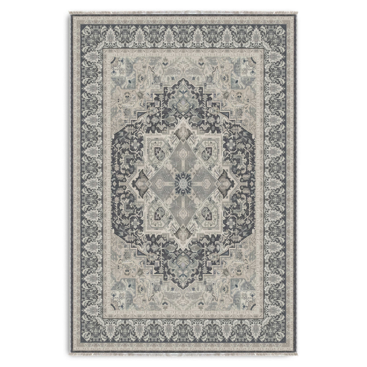 Tapis Classique Crème et Blanc Lavable Odette, vue 10
