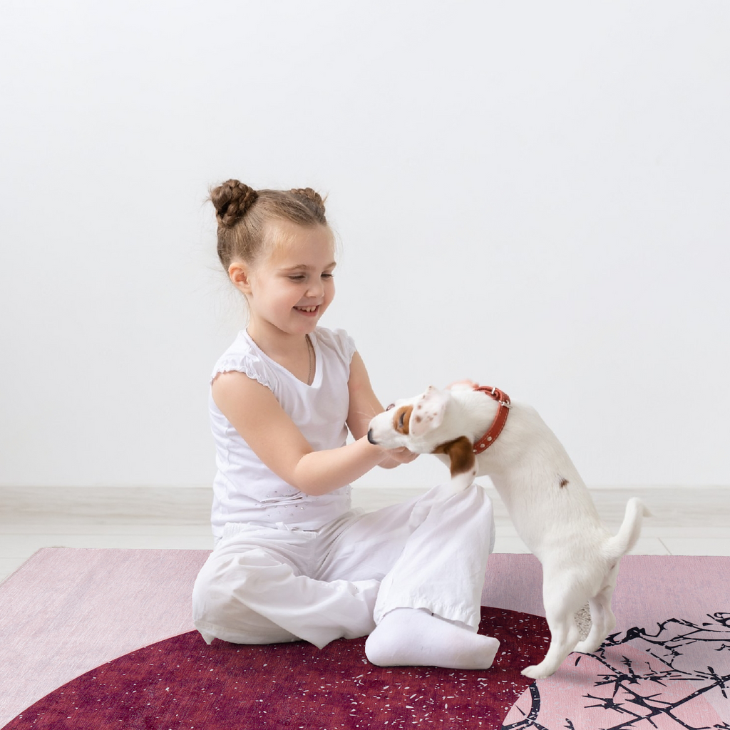 Tapis Abstrait Crème et Blanc Lavable Gabriel, vue 6