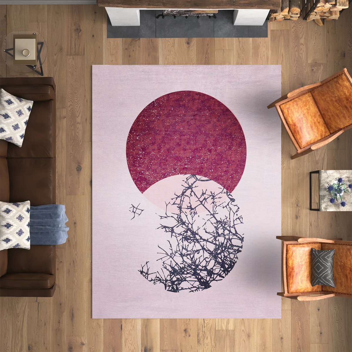 Tapis Abstrait Crème et Blanc Lavable Gabriel, vue 8
