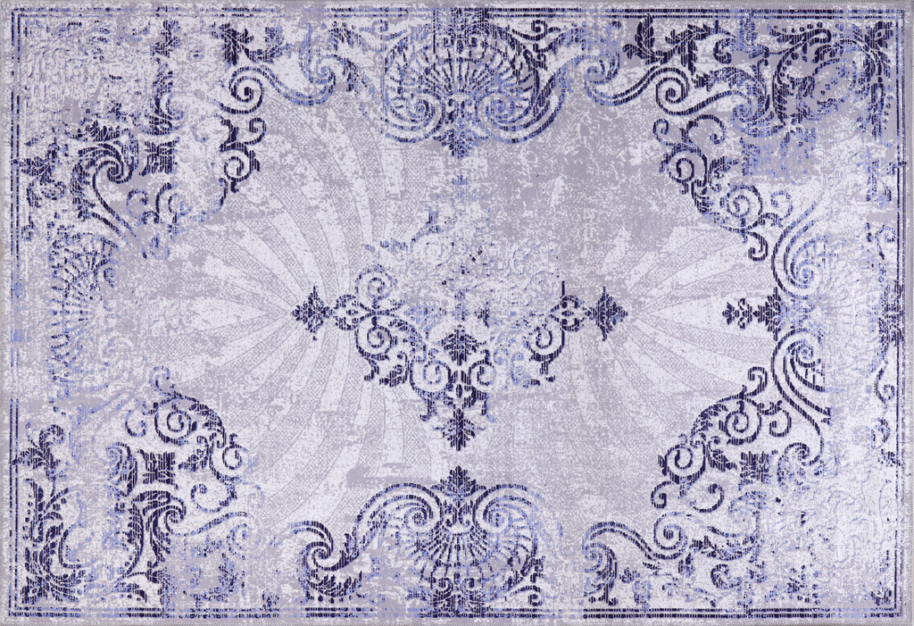 Tapis Abstrait Gris Lavable Indira, vue principale