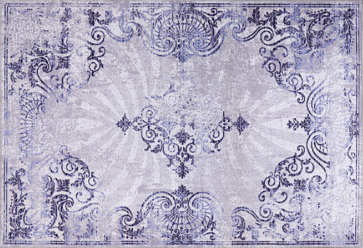 Tapis Abstrait Gris Lavable Indira, vue principale