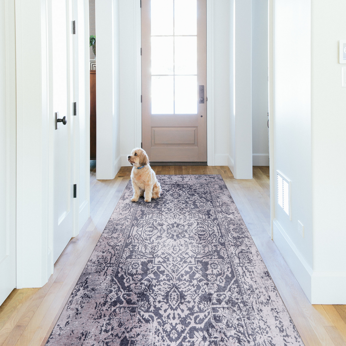Tapis Vintage Crème et Blanc Lavable Éloi, vue 3