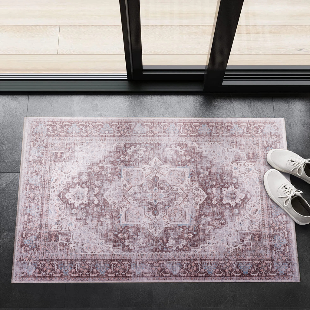 Tapis Vintage Bleu Marine Lavable Amélia, vue 7