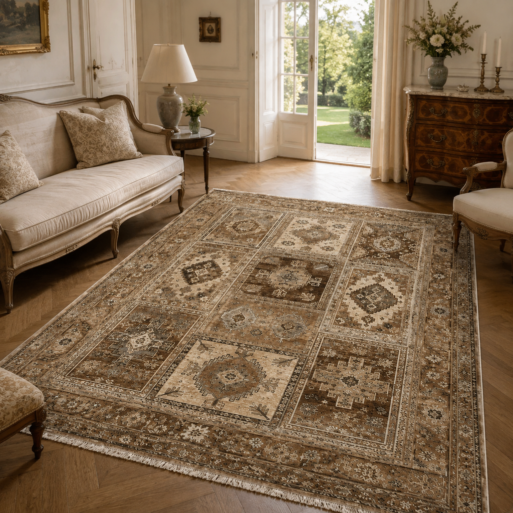 Tapis Ethnique Vintage Bleu Marine Lavable Thaïs, vue 4