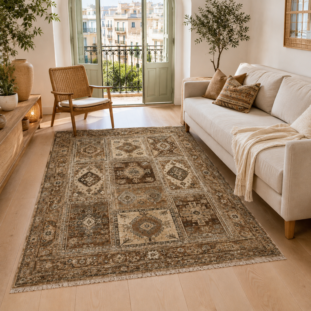 Tapis Ethnique Vintage Bleu Marine Lavable Thaïs, vue 8
