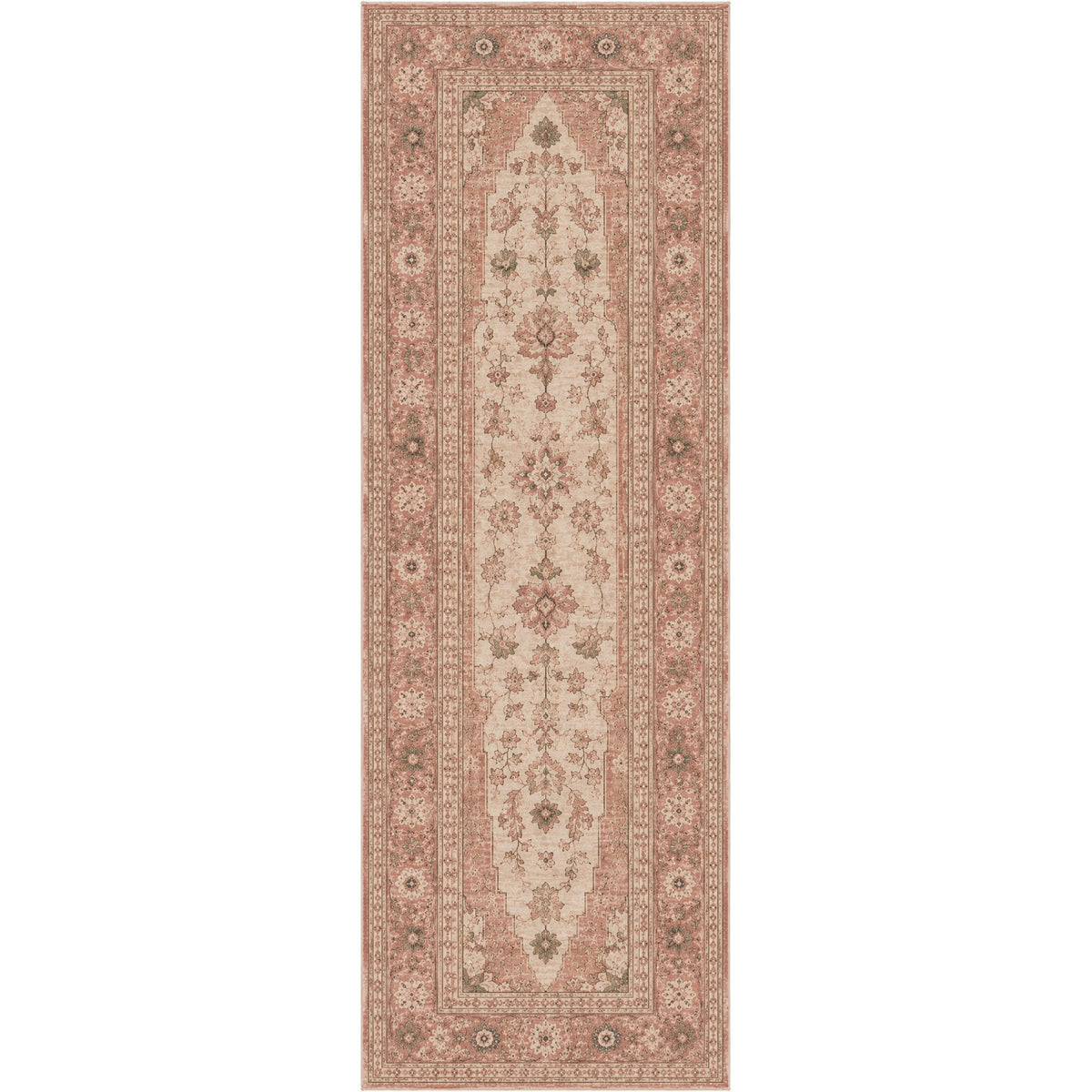 Tapis Classique Vintage Crème et Blanc Lavable Anya, vue 10