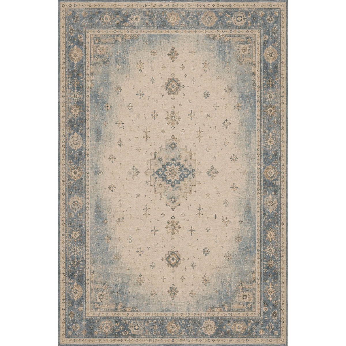 Tapis Classique Crème et Blanc Lavable Thaïs, vue 3