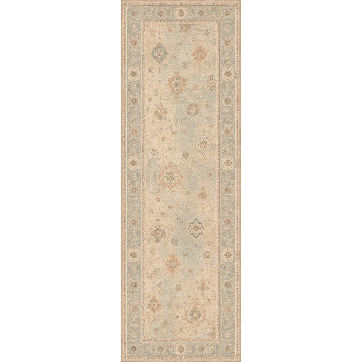 Tapis Classique Vintage Crème et Blanc Lavable Mélina, vue 10
