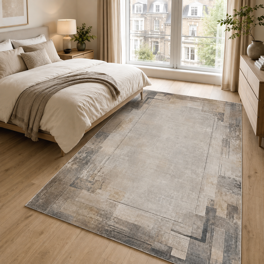 Tapis Vintage Crème et Blanc Lavable Alba, vue 3