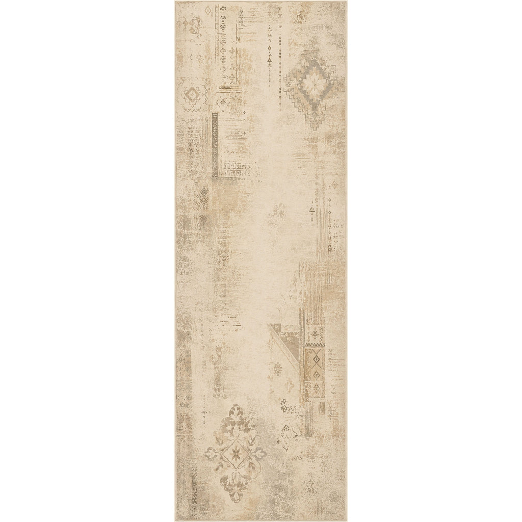 Tapis Abstrait Crème et Blanc Lavable Lysandre, vue 10