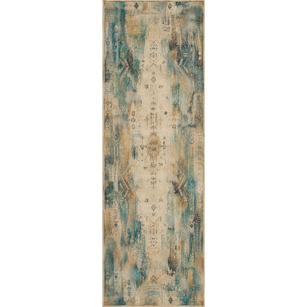 Tapis Abstrait Crème et Blanc Lavable Talia, vue 10
