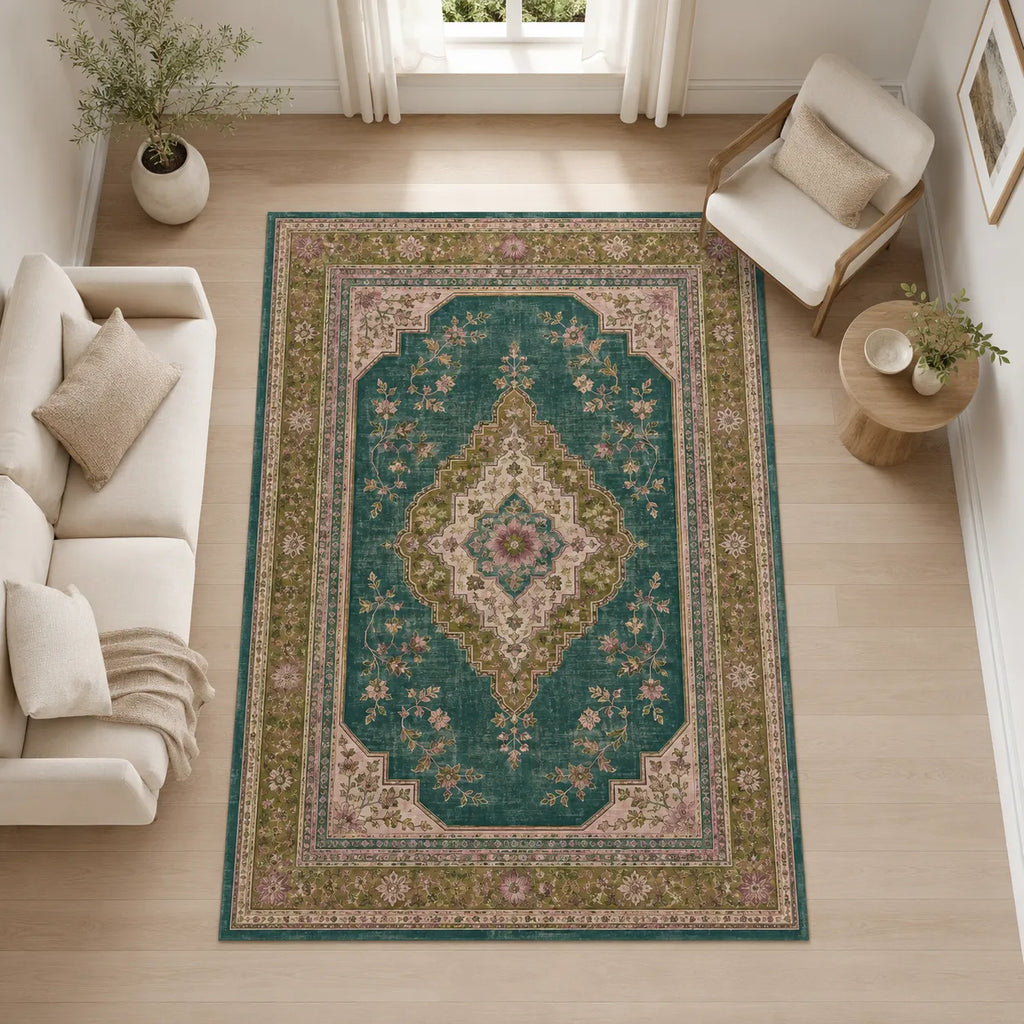 Tapis ethnique Albane – détail de la texture à poils ras