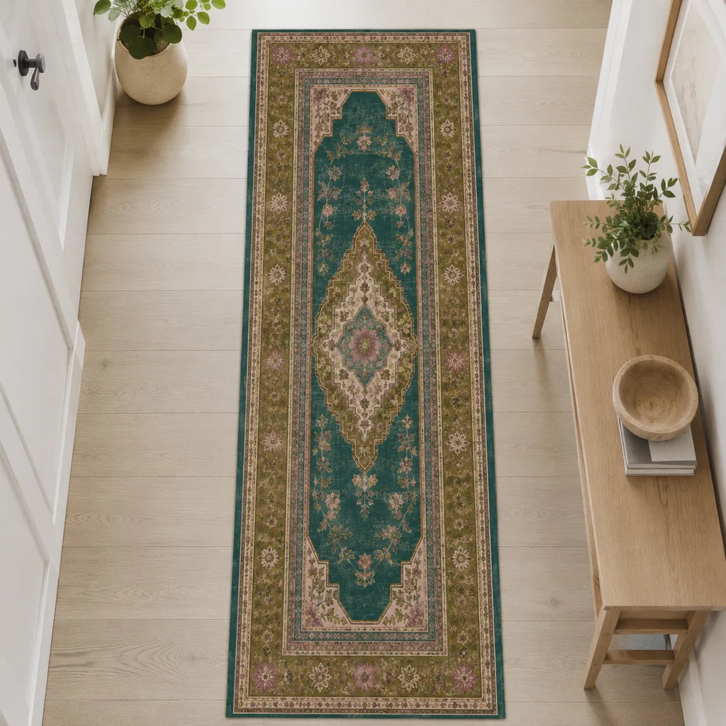 Tapis Albane dans un salon aux tons naturels